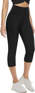 High Waisted Womens Black Workout Leggings - Running Tummy Control Yoga Pants